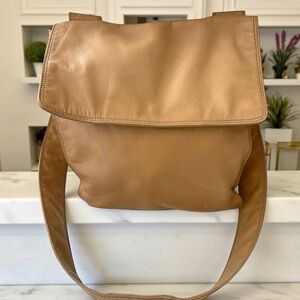 CHANEL Vintage Y2K Leather Shoulder Messenger Bag COCO Mark Beige